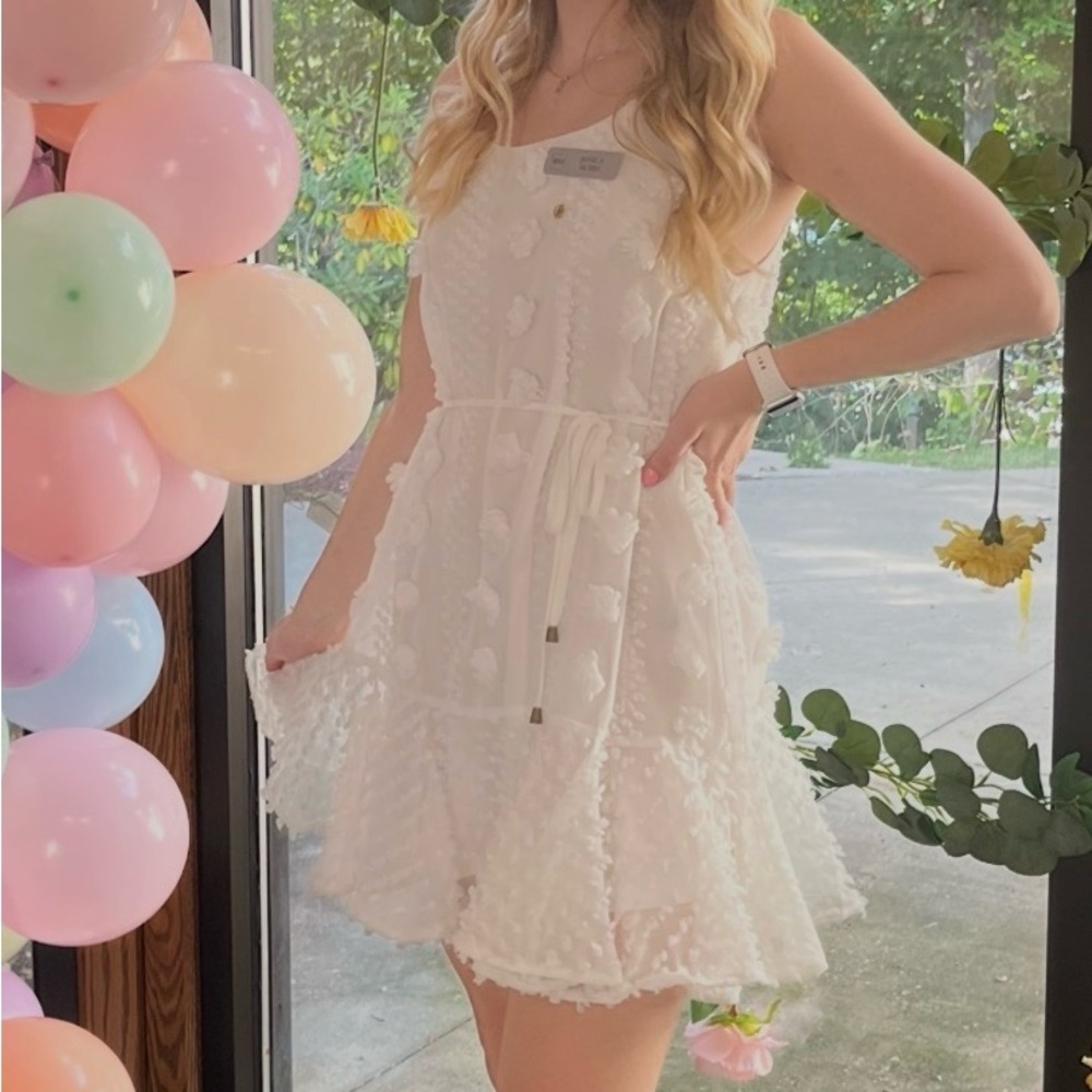 White Textured Dress